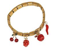 Pendentif coloré avec breloque fruit et piment, bracelet en acier inoxydable pour femmes et filles, accessoire de mode, pendentif mixte, taille unique, Comme décrit