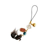 Pendentif coloré en forme d'étoile de poisson avec perles pour téléphone fait à la main en acrylique robuste accessoire de mode pour un look tendance et un usage quotidien, Plastique/tissu/plume, Pas