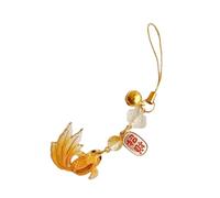 Pendentif coloré en forme d'étoile de poisson avec perles pour téléphone fait à la main en acrylique robuste accessoire de mode pour un look tendance et un usage quotidien, Plastique/tissu/plume, Pas