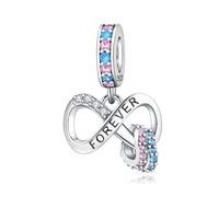Pendentif coloré Infinite Love, accessoire de bracelet à breloques en argent sterling 925, compatible avec le collier de bracelet pandora