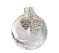 Pendentif Commémoratif Cœur Ange en Plastique Blanc pour Père Mère