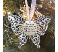 Pendentif commémoratif en forme de papillon gravé « A Piece Of My Heart Is In Heavenwith Heartwarming Slogans » - Ornements en alliage imitation papillon (ensemble B)