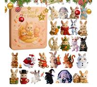 Pendentif compte à rebours de Noël - Objet de collection 24 jours 2D, compte à rebours jusqu'à calendrier lapin de Noël - Pour Noël, salle de ureau, mur, arbre pour enfants, adolescents