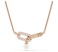 Pendentif Constella, Perle de cristal, Taille ronde, Blanc, Doré à l’or rose 18 carats (750/1000) OS