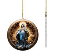 Pendentif crèche de Noël, décorations religieuses 2D en acrylique - Bijoux Jésus-Christ pour l'arbre de Noël, pour la maison, les vacances de Pâques, la bibliothèque, l'intérieur de la voiture