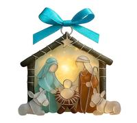 Pendentif Crèche De Noël - Représentation Artistique Hivernale Religieuse en 2D | Décoration DeNoël Crèches ENS Acrylique - pour Cheminée Chambre Salon Table des Chevet Bibliothèque