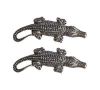 Pendentif Crocodile en Laiton Massif, Lot de 2, Charme Artisanal