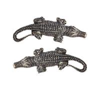Pendentif Crocodile en Laiton Massif pour Porte-clés, Lot de 2