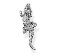 Pendentif Crocodile, Pierres Noires, Pendentif En Argent Sterling 925, Forme De Rue Crocodile Tordu, Cadeau Vintage For Femmes Et Hommes