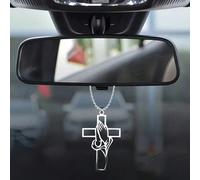 Pendentif Croix à Geste de Prière Creux, breloque de Décoration Intérieure de Voiture, Pendentif Croix Élégant AcierAcier inoxydable