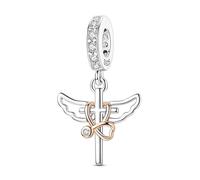 Pendentif croix, accessoire de bracelet à breloques en argent sterling 925, compatible avec le collier bracelet pandora