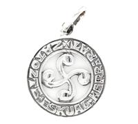 Pendentif croix basque "Lauburu" argent gravé