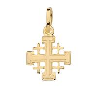 Pendentif croix de Jérusalem en or véritable 585