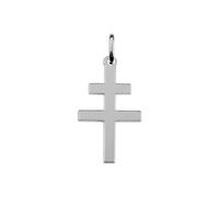 Pendentif Croix de Lorraine Argent 925‰ rhodié + écrin (Offert) + Certificat d'Authenticité Argent 925‰
