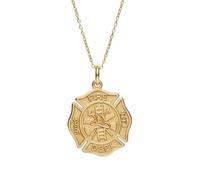 Pendentif Croix de Malte Pompier en Argent Sterling 925 | LK_NLC_00749 | Chaîne câble de 1 pouce pendentif rond gravé au laser pendentif poli de 24 mm et 15 mm d'épaisseur motif océan côtier