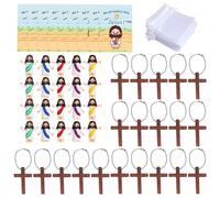 Pendentif croix de poupée de Jésus - Poupée de Jésus Sauveur Christ avec cartes, Poupée de Jésus Figurines Carte de vœux religieuse | Jouets créatifs pour activités en salle de classe