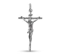 Pendentif croix du Christ de Mena en argent sterling 925 37 mm. Christ de la Bonne Mort
