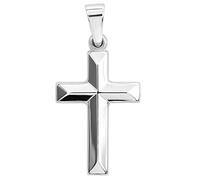 Pendentif croix en or 585, pendentif en or blanc 14 carats, largeur 12.1 mm, poids env. 0.74 g.