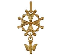 Pendentif croix Huguenote Protestante Plaqué Or 750/000 - Mixte - idée cadeau anniversaire