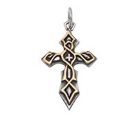 Pendentif croix religieuse en argent sterling S925 pour homme, collier gothique vintage