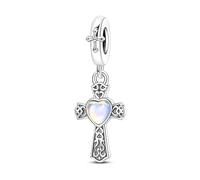 Pendentif croix rétro, accessoire de bracelet à breloques en argent sterling 925, compatible avec le collier bracelet pandora