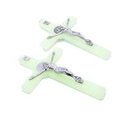 Pendentif Crucifix, Croix Du Christ Jésus, Lueur Lumineuse Dans La Nuit, Ornements Breloques J0pc