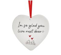 Pendentif D'amitié - Ornement Acrylique Coeur De Haute Qualité, Cadeau De Noël Humoristique | Décoration De Sapin De Noël Décorative avec Gravure, Souvenir Créatif pour Meilleurs Amis, Voisins