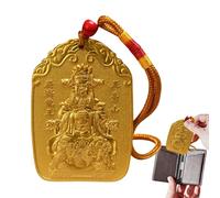 Pendentif de bénédiction Tai Sui 2026 - Pendentif doré portable en alliage chinois | Décorations du Nouvel An chinois | Pour femmes, jeunes, parents, grands-parents, mari, fils, famille, amis et com