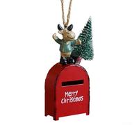 Pendentif de boîte aux lettres de vacances avec Père Noël, parfait pour votre sapin de Noël (rouge 1)