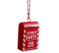 Pendentif de boîte aux lettres de vacances avec Père Noël, parfait pour votre sapin de Noël (rouge 2)