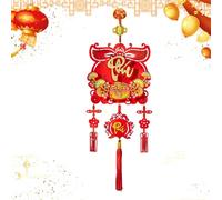 Pendentif De Caractère Fu Vietnamien - Tenture Murale du Nouvel an 2026 pour La Décoration Intérieure | Décoration Traditionnelle Imprimée « Fu » pour Salon Et Entrée, Tissu Floqué pour Le NOU