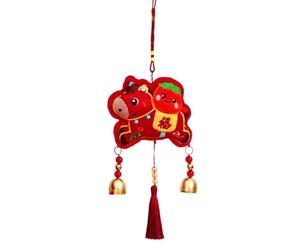 Pendentif de célébration de l'année du cheval avec motif lion réfléchissant et bonne fortune pour une utilisation intérieure festive (E)