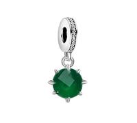 Pendentif De Charme En Pierre Verte, Pendentif De Charme En Argent Sterling 925 Convient Aux Bracelets Et Colliers De Chaîne De Serpent Européens, Cadeau Romantique Pour Les Femmes Les Hommes(Ring)