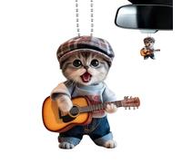 Pendentif de chat pour voiture - Décoration d' en acrylique 2D, accessoires pour rétroviseur de voiture, maison, arbre de Noël, fenêtre, mur, salle
