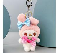 Pendentif De Clé Mignon Sanrio Kuromi Pekin Poupée En Peluche Jouet Pour Chien Yukou Decoration Pour Sac À Main Style Mignon Et Elégant