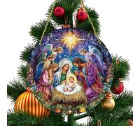 Pendentif de crèche de Noël religieux - Jésus religieux en acrylique Jésus attrape-Jésus Christian Décorations pour sapin de Noël Décoration Jésus Soleil 2D pour Noël
