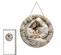 Pendentif de crèche de sapin de Noël - Bouclier de décoration de Noël - Bijoux religieux Jésus pour crèche - Pour salon, chambre à coucher, décoration intérieure porte d'entrée