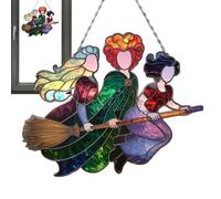 Pendentif de décoration de sorcières d'Halloween - décoration suspendue en acrylique 12 cm | Ornement d'Halloween 2D léger pour chambre à coucher, couloir, patio, pelouse - Spooky intérieur en plein a