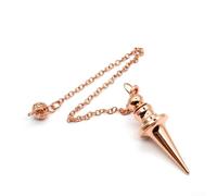 Pendentif de divination pour localisation de source d'eau et outil de détection d'énergie en métal pour utilisation en radiesthésie et pratique spirituelle (or rose)