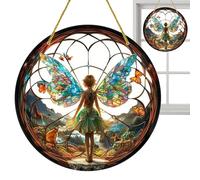 Pendentif de fenêtre de conte de fées - Transparent vintage - Prisme acrylique avec design enchanté pour verre d'intérieur - Atmosphère festive naturelle - Élément artistique éclairé