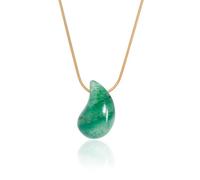 Pendentif de goutte d'eau en pierre naturelle, chaîne d'os de serpent en alliage chaîne de clavicule, niche légère et luxueuse, vent léger cuit, vêtements de banlieue, Arts et métiers et quotidien.