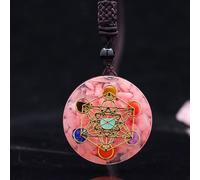 Pendentif De Guérison En Pierre Naturelle,Amulette De Protection Divine,De Grenat,Cube De Metatron,Énergie,Cristal,Méditation,Orgonite,7 Chakras - Type Rose Quartz