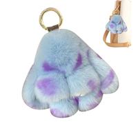 Pendentif De Lapin Paresseux En Poil De Lapin - Petit Accessoire En Peluche, Porte-clés En Vrai Poil, Doux Et Léger, Décoration Créative - Idéal Pour Sac À Main, Clés, Sac À Dos