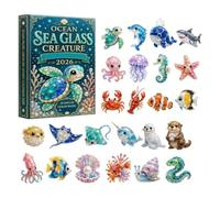Pendentif de l'Avent en forme d'animal de Noël 2D plat en acrylique avec | Calendrier de compte à rebours - Figurines d'animaux marins pour chambre à coucher, bureau, centre commercial, magasin, hôtel