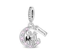 Pendentif de mariage romantique, breloque de bracelet en perles, convient aux bracelets de 3 mm à 4,5 mm