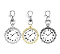 Pendentif de montre à clip - Montre de poche ronde, accessoire de charme avec boucle de clé de sac à dos, résistant à l'eau, pendentif de Moņtre élégant et compact pour les familles, les vacanc