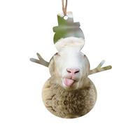 Pendentif de Noël amusant en bois avec langue de mouton coquin, élégant et mignon, une feuille d'aluminium pour l'atmosphère festive