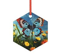 Pendentif de Noël en acrylique à suspendre pour sapin de Noël - Beau papillon - Ornements en acrylique - Décoration de vacances