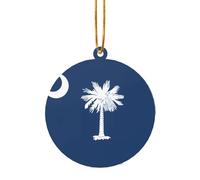 Pendentif de Noël en acrylique avec drapeau de la Caroline du Sud - Cadeau idéal pour décorer une cheminée ou un rebord de fenêtre