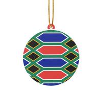Pendentif de Noël en acrylique avec drapeau de l'Afrique du Sud - Cadeau décoratif idéal pour décorer une cheminée ou un rebord de fenêtre